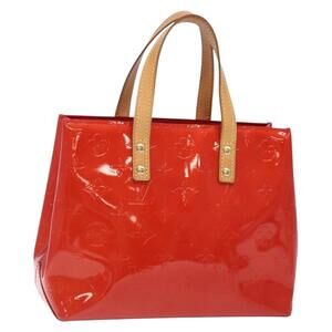 LOUIS VUITTON Monogram Vernis Reade PM Hand Bag Red Rouge M91088